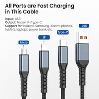100W Super Fast Charging 3-in-1 Cable