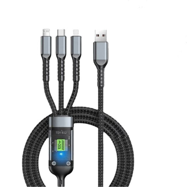 100W Super Fast Charging 3-in-1 Cable